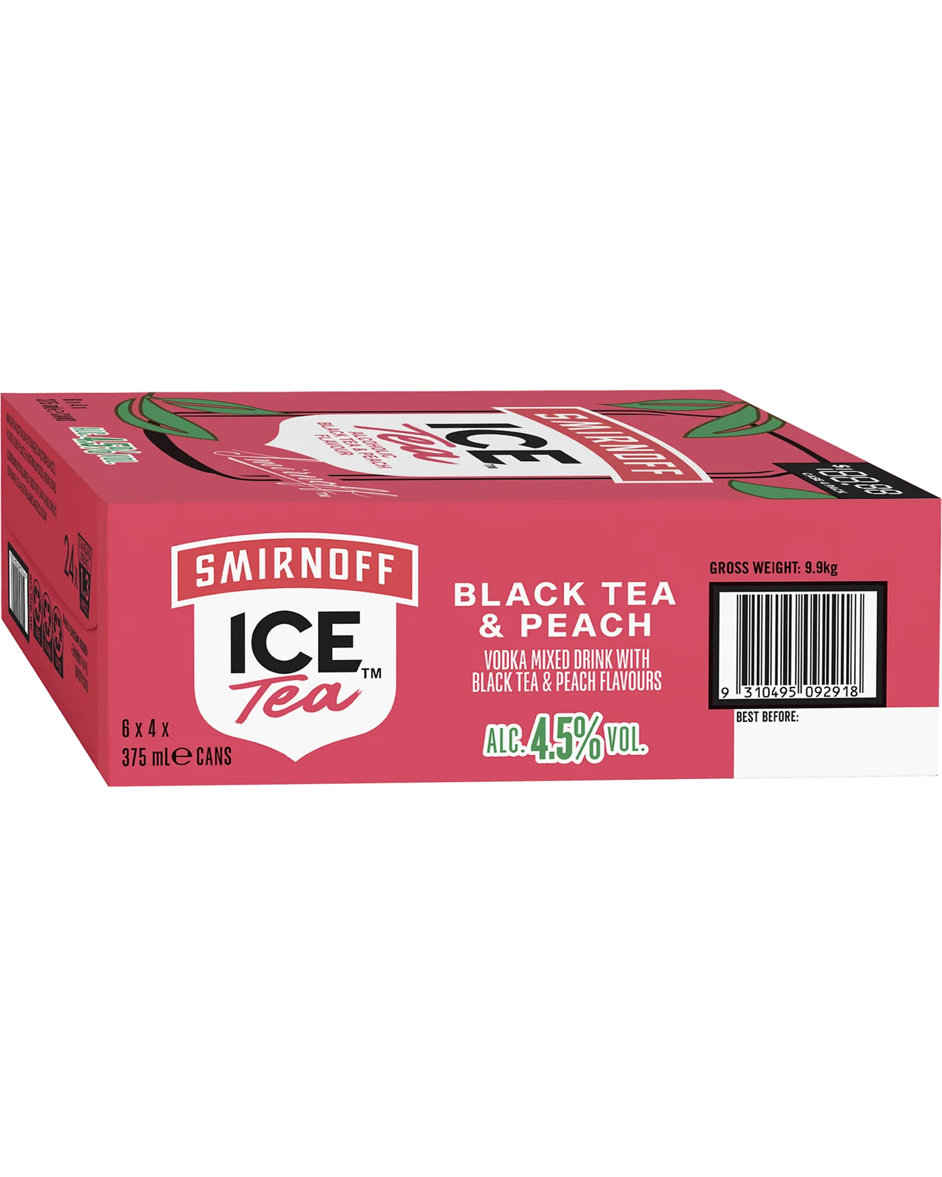 Smirnoff Ice Tea Alcoholic Black Tea & Peach Cans 375mL