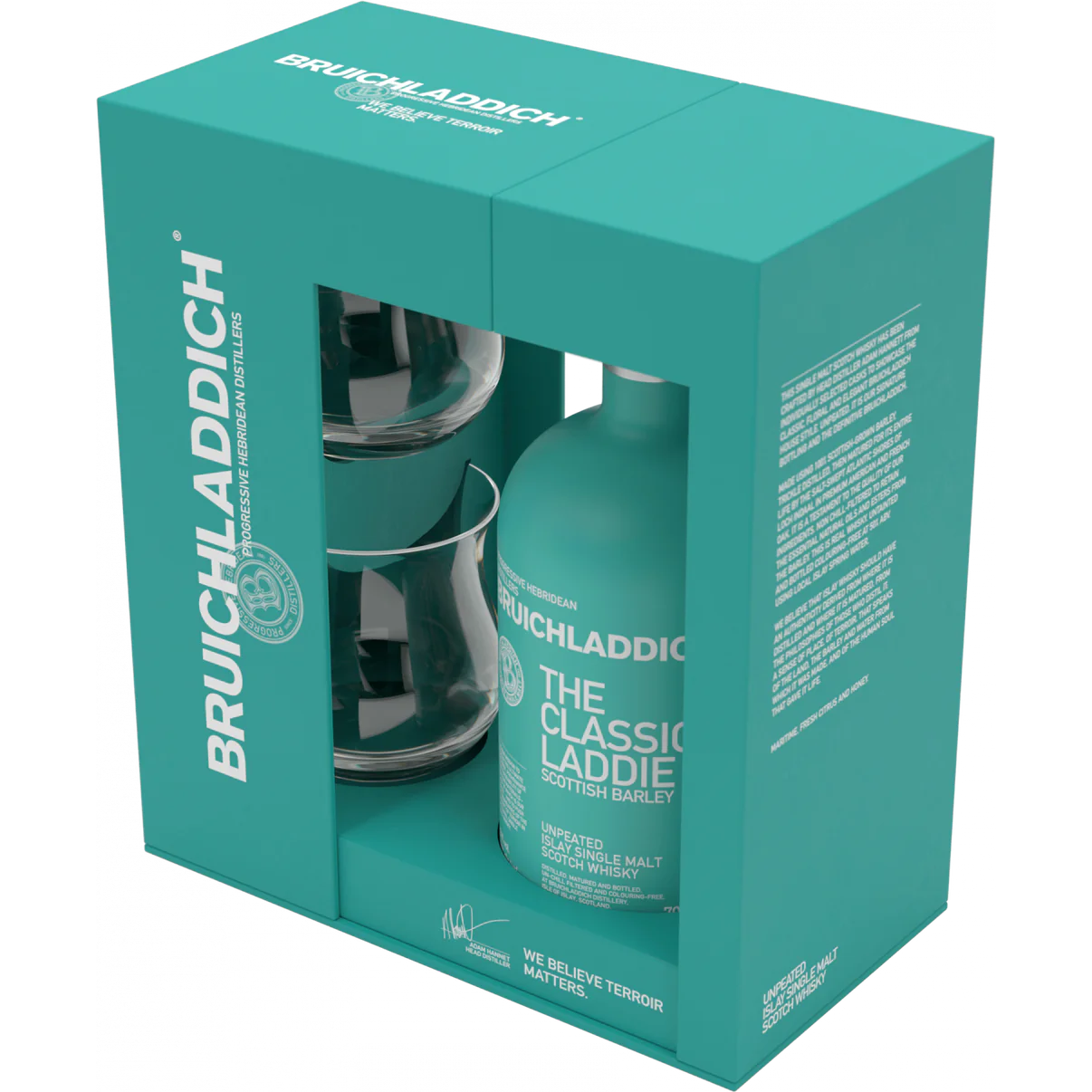 Bruichladdich The Classic Laddie Single Malt Scotch Whisky & 2 Glasses Gift Pack