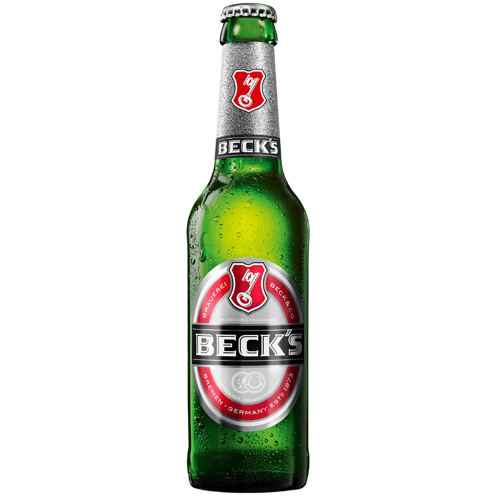 Becks beer bottle on a transparent background