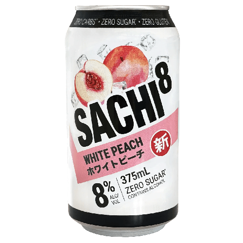 SACHI8 White Peach can on a white background