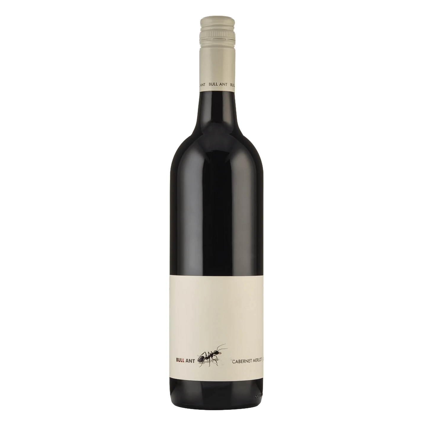 Wine bottle with a white label on a white background