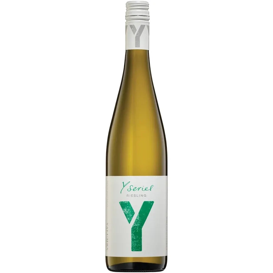 Y Series Riesling wine bottle with a white label