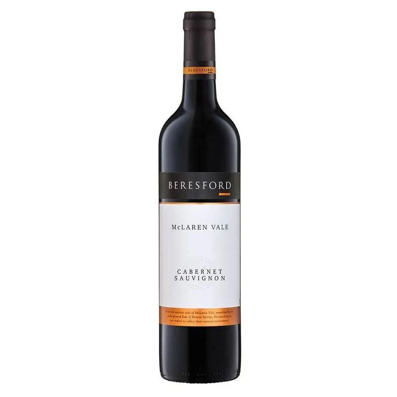Beresford Shiraz wine bottle showcasing its rich complex aromas of mulberry, blackberry, and spicy notes of cloves and vanilla bean.