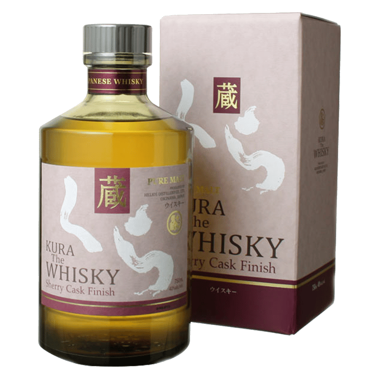 Kura The Whisky Sherry Cask Finish bottle and packaging, showcasing the elegant design and rich amber color of this Japanese whisky, which is matured in Oloroso sherry casks. Available at Bathirst Liquor