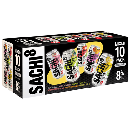Sachi8 Zero Sugar Mixed 375mL Cans 10 Pack