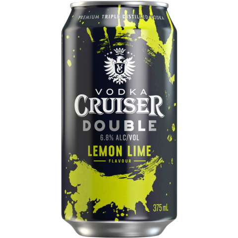 Vodka Cruiser Double Lemon Lime 375ml Can