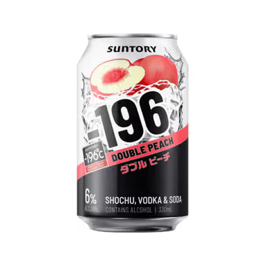 Suntory 196 Double Peach can on a white background