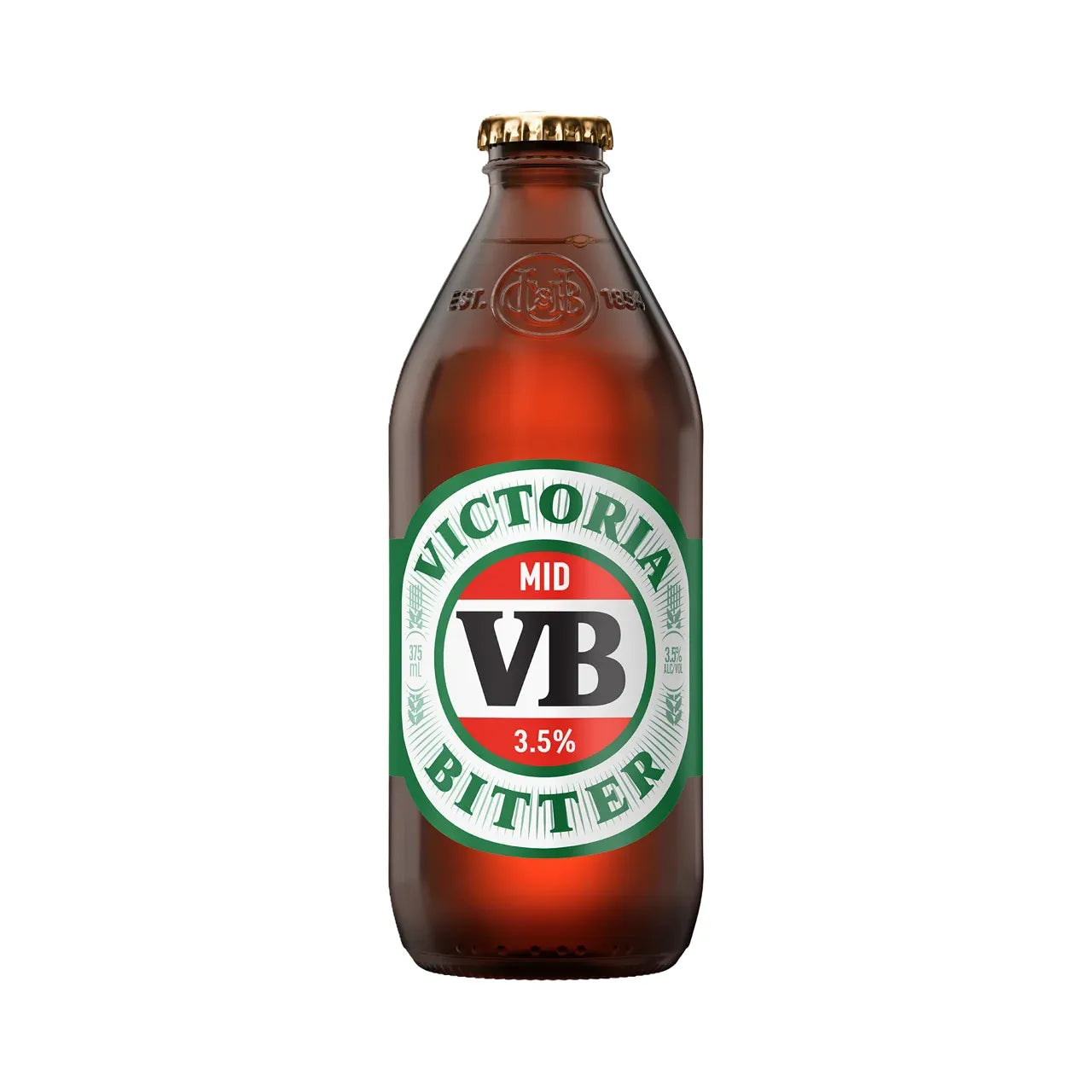 VB Victoria Bitter Mid 3.5% 375ml Stubbies