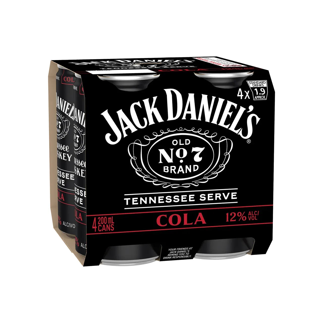 Jack Daniel's Tennessee Whiskey & Cola 12% Can 200mL