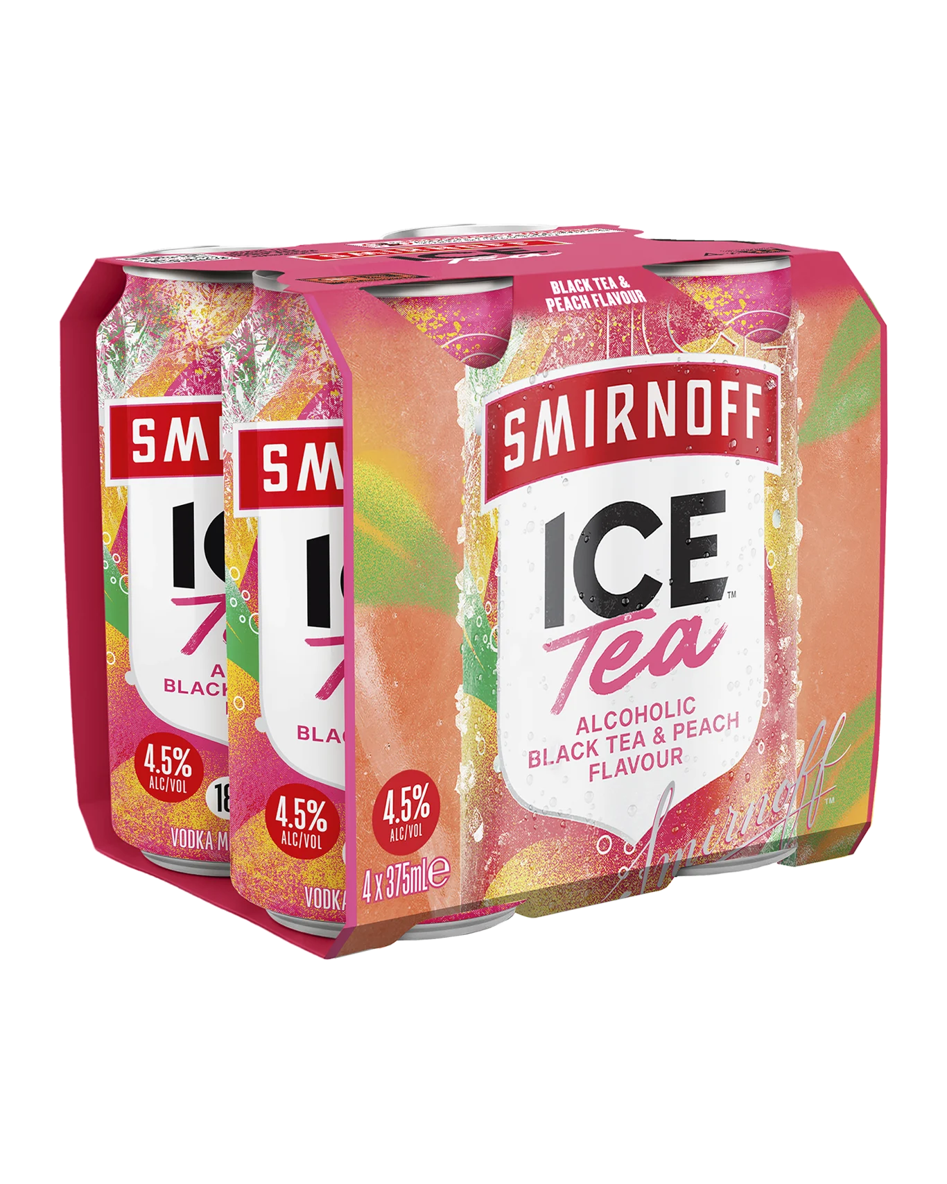 Smirnoff Ice Tea Alcoholic Black Tea & Peach Cans 375mL