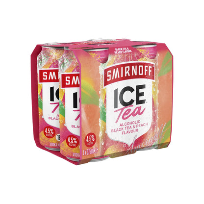 Smirnoff Ice Tea Alcoholic Black Tea & Peach Cans 375mL