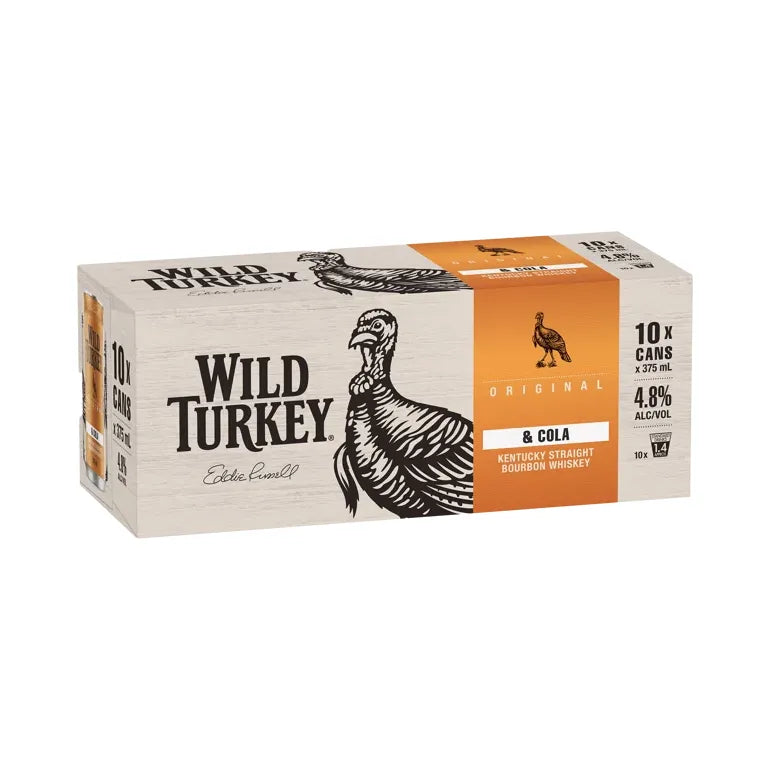 Wild Turkey Bourbon and Cola 10 Pack Cans 375mL