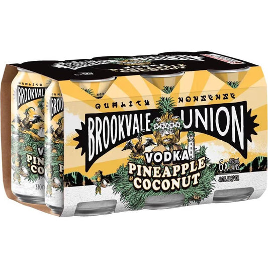 Brookvale Union Vodka Pineapple Coconut Cans 6 x 330ml (6 Pack)