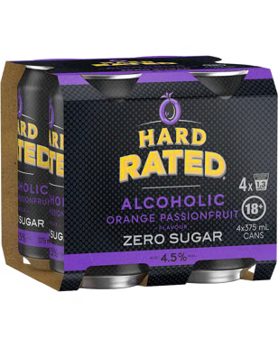 Hard Rated Orange Passionfruit Zero Sugar 4.5% 375mL Cans