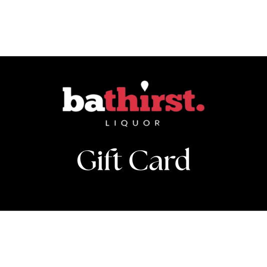 Bathirst Liquor gift card with brand name on a black background