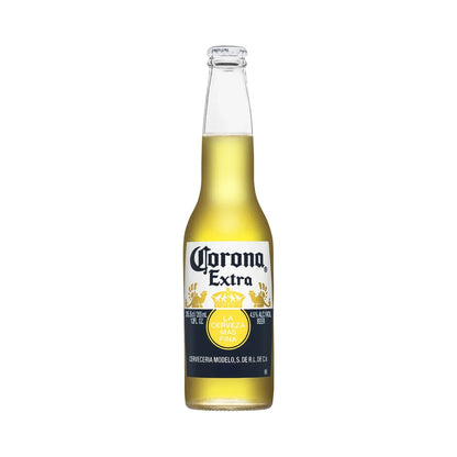 Corona Extra beer bottle on a white background