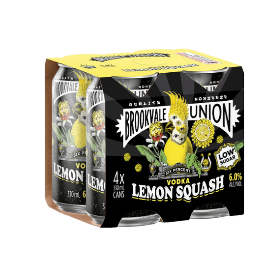 Brookvale Union Vodka Lemon Squash Cans 4 x 330ml (4 Pack)