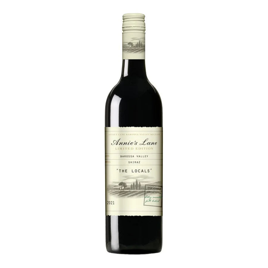 Wine bottle with a label on a white background