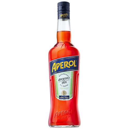 Aperol bottle on a white background