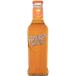 A bottle of Aperol Spritz soda with orange liquid and an orange cap, shown on a plain white background.