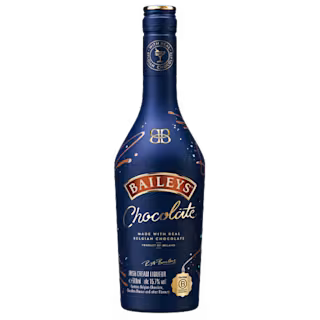 Baileys Chocolate liqueur bottle on a white background