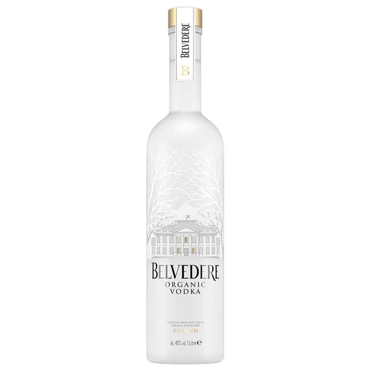 Belvedere Organic Vodka bottle on a white background