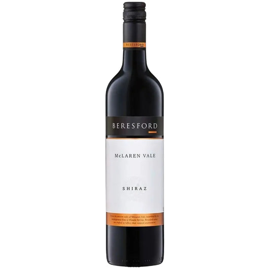 Beresford McLaren Vale Shiraz wine bottle on a white background