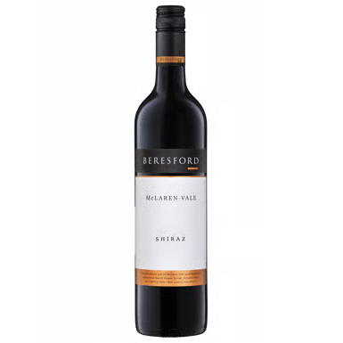 Beresford Shiraz wine bottle on a white background