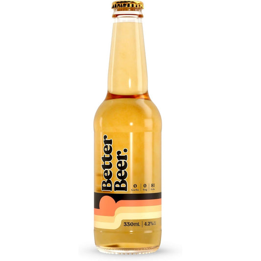 Bottle of 'Better Beer' on a white background
