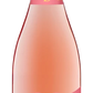 A bottle of Brown Brothers Prosecco Pink Grapefruit Spritz, featuring a light pink liquid, a pink label with gold and black text, and a corked neck, isolated on a white background.