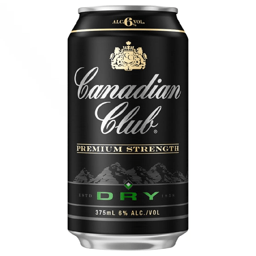 Canadian Club Premium Strength Dry whisky can on a white background