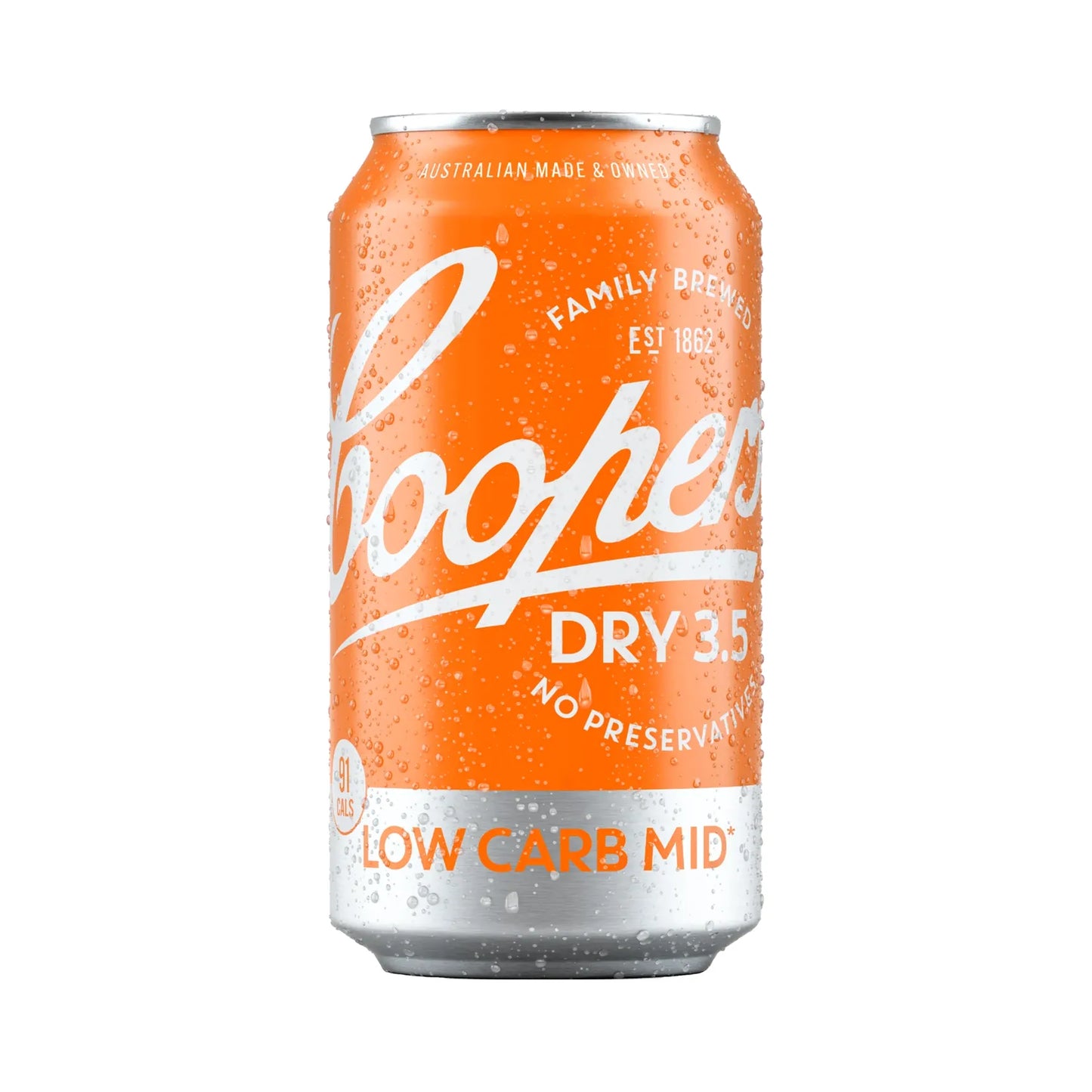Cooper's Dry 3.5 beer can on a white background