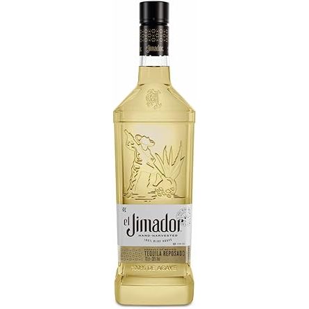 El Jimador Reposado tequila bottle on a white background