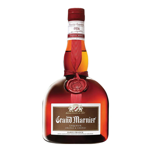 Bottle of Grand Marnier on a white background