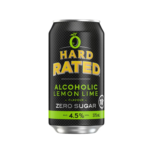 Hard Rated Alcoholic Lemon Lime can on a white background