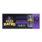 A 10-pack box of Hard Rated Alcoholic Orange Passionfruit Zero Sugar 4.5% ABV, featuring a black and purple design with a graphic of a single can on the front.