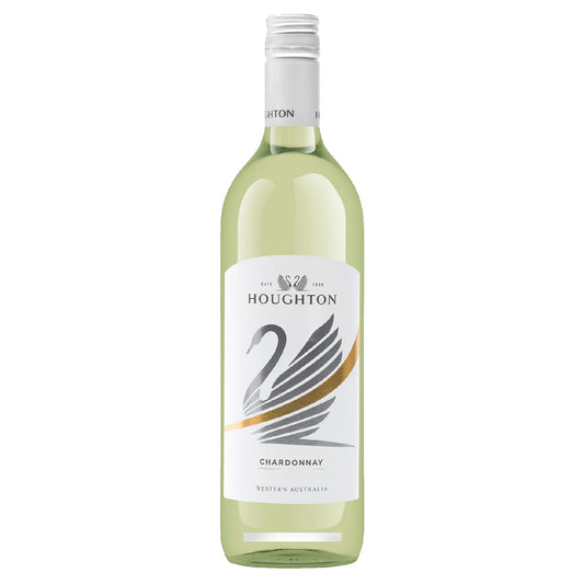 Houghton Chardonnay wine bottle on a white background