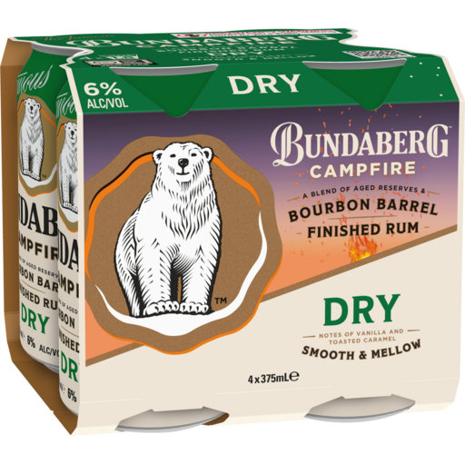 Bundaberg Campfire Bourbon & Dry 6% Can 375mL