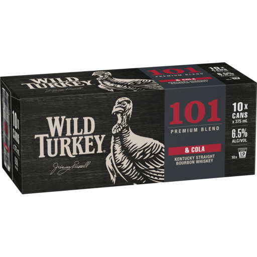 Wild Turkey 101 Bourbon & Cola Cans 10 Pack 375mL