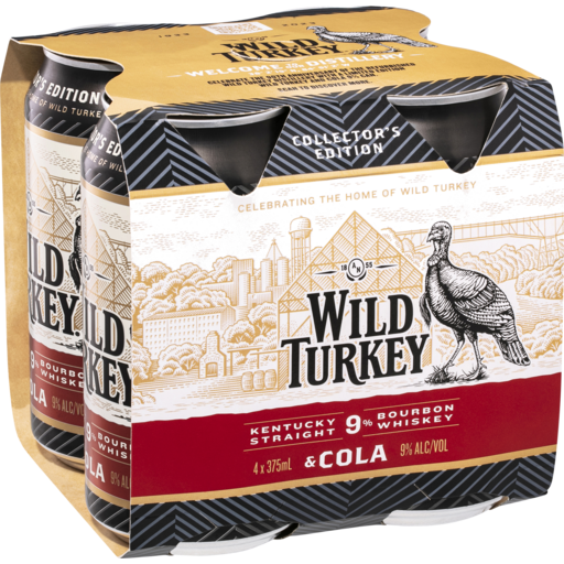 Wild Turkey Heritage 9% Kentucky Straight Bourbon Whiskey & Cola Limited Edition 375mL Cans