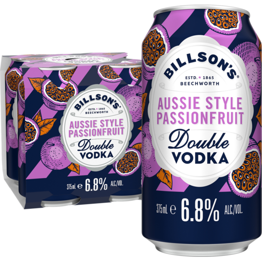 Billson's Double Vodka Passionfruit 6.8% 375mL Can