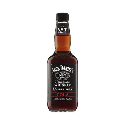Jack Daniel's Tennessee Whiskey Double Jack Cola bottle on a white background