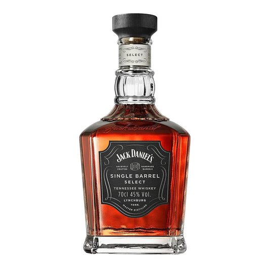 Jack Daniel's Single Barrel Select whiskey bottle on a white background