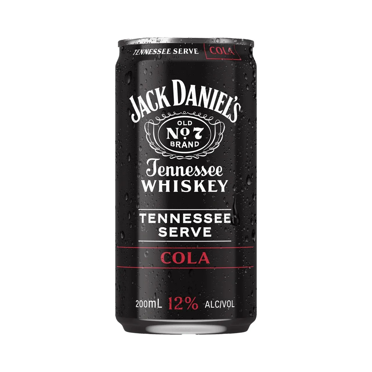 Jack Daniel's Tennessee Whiskey Tennessee Serve Cola can on a white background