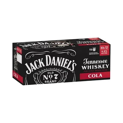 Pack of Jack Daniel's Tennessee Whiskey Cola on a white background