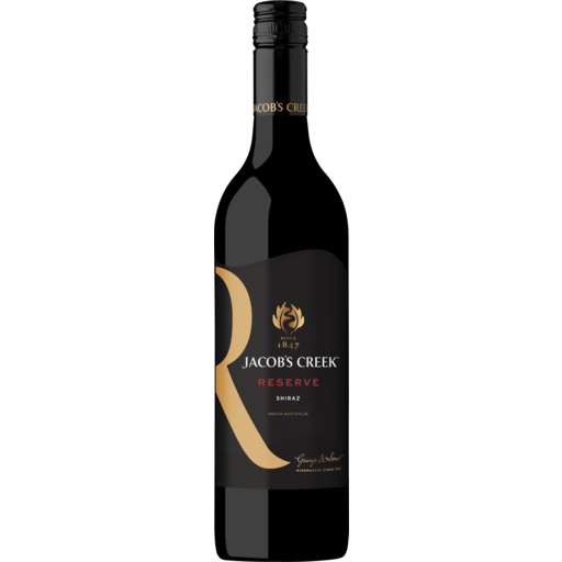 Jacob's Creek Reserve wine bottle on a white background