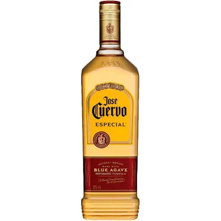 Jose Cuervo Especial tequila bottle with yellow label and red accents.
