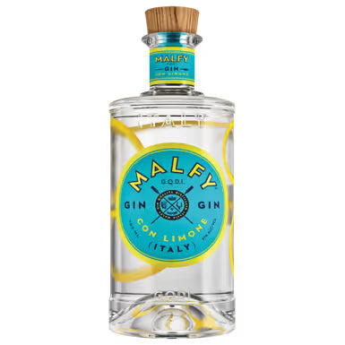 Malfy Con Limone Gin 700mL bottle with bright yellow and green design, showcasing its refreshing lemon flavor and premium quality.
