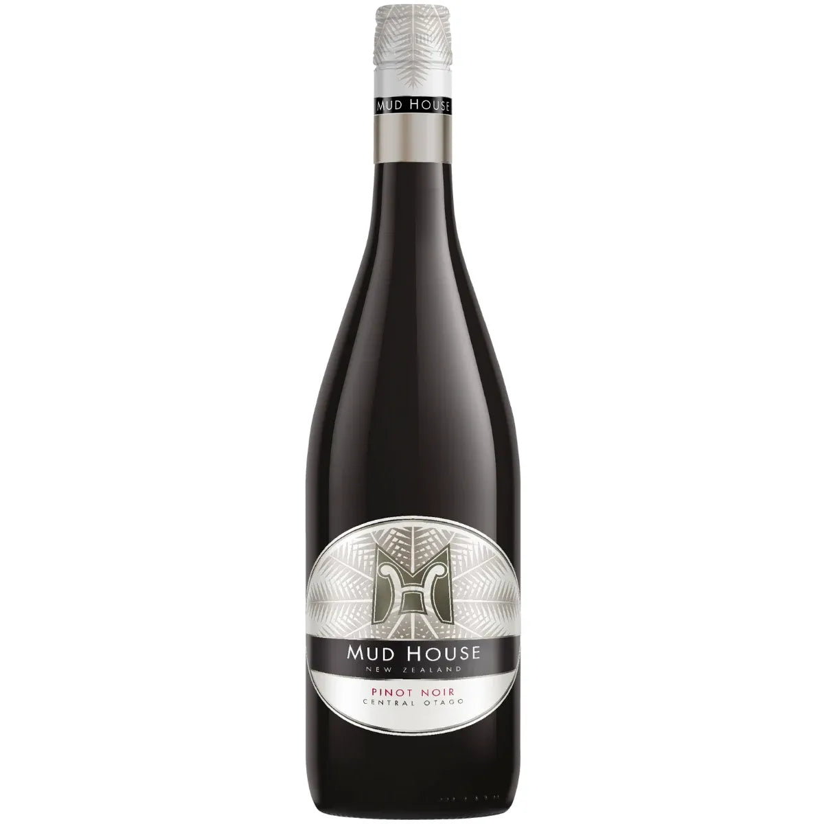 Mud House Pinot Noir wine bottle on a white background