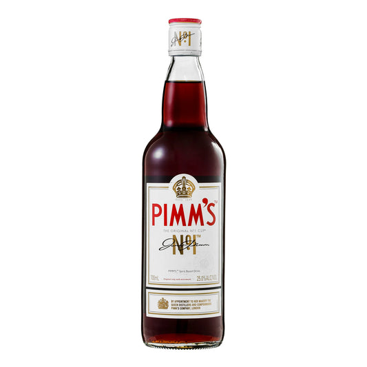Bottle of Pimm's No. 1 Liqueur on a white background